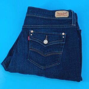 Levis 505 Straight Leg Jeans Womens 12S(31x30) Dark Wash Flap Pocket Western